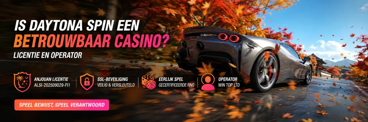 Anjouan licentiedocument en beveiligingsschild van Daytona Spin operator Win Top Ltd