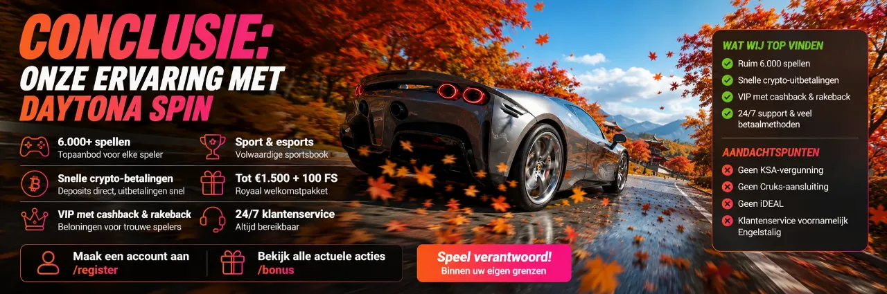 Daytona Spin casino en sportsbook in één account