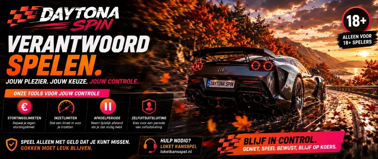 Verantwoord spelen tools, limieten en 18-plus icoon bij Daytona Spin